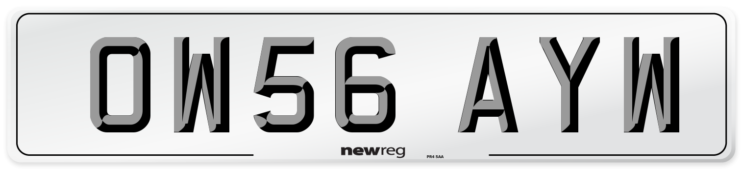 OW56 AYW Number Plate from New Reg
